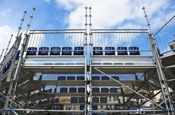 Tribunes préfabriquées pour événement sportif